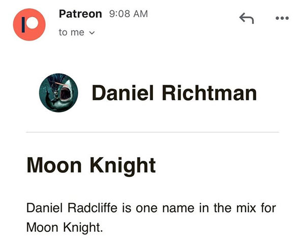 Дэниел Рэдклифф — одно из имён в списке на роль Лунного рыцаря